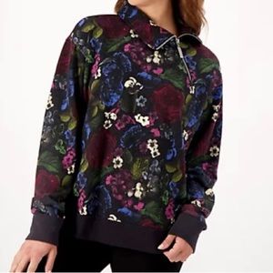 NWOT Peace Love World Zip-Neck Cowl Pullover